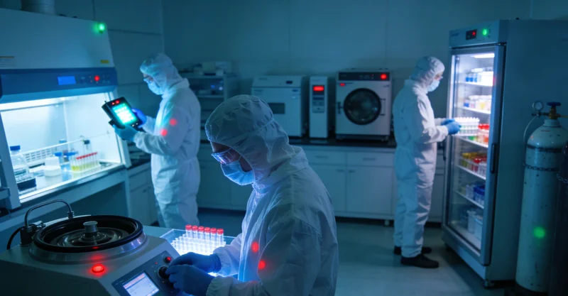 现代化分子诊断实验室内部，科研