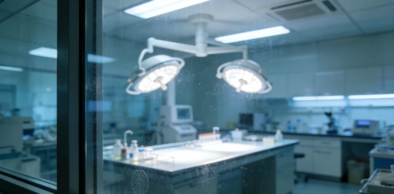 现代基因测序实验室内部,展示高