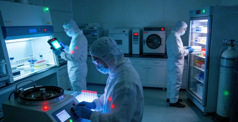 先进的基因检测实验室设备特写