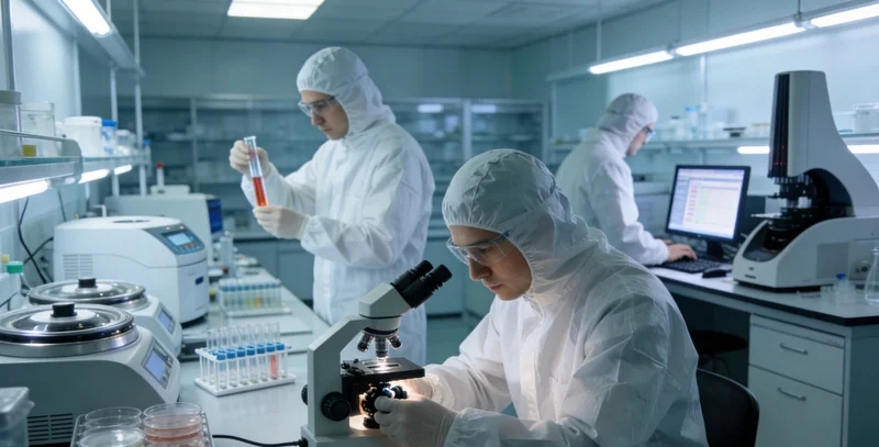 一位医生正在电脑前认真分析基因