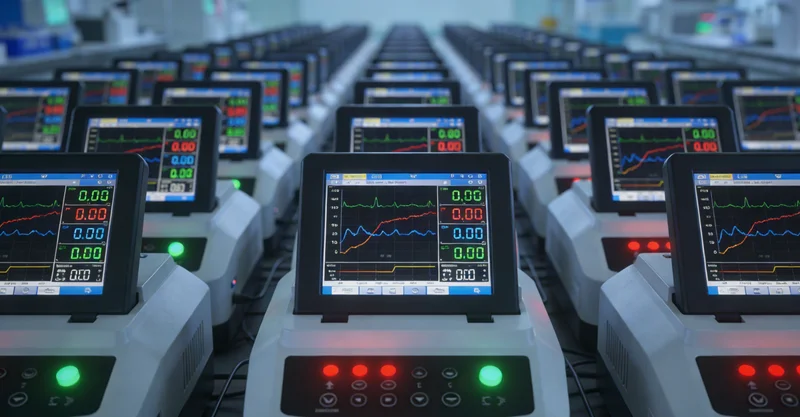 实验室内，身穿白大褂的技术人员