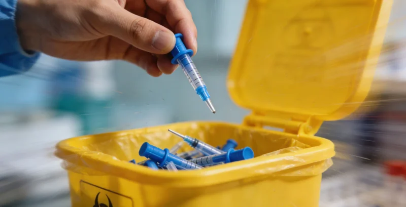 科研人员在生物安全柜内进行样本