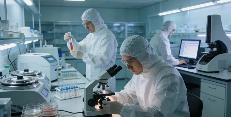 专业人员在生物实验室进行PCR