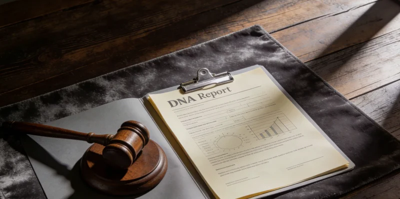 医生在诊室内与患者及家属沟通基因检测报告