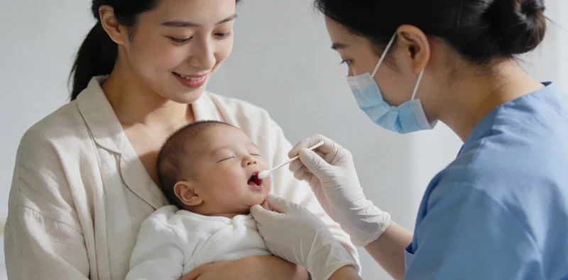 医生在诊室内认真分析患者的脑部