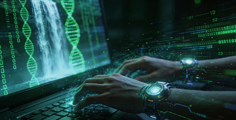 象征精准医疗与基因科技的抽象概