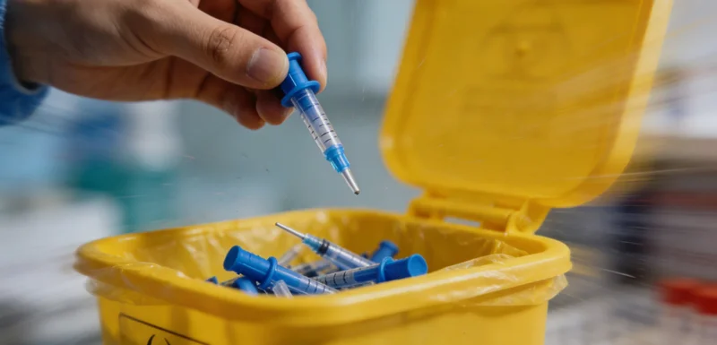 医生在办公室内，正向患者家属耐