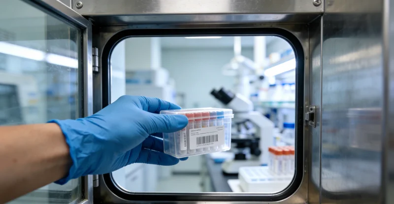 在专业咨询室内,遗传咨询师正在向一位女士讲解手中的基因检测报告。