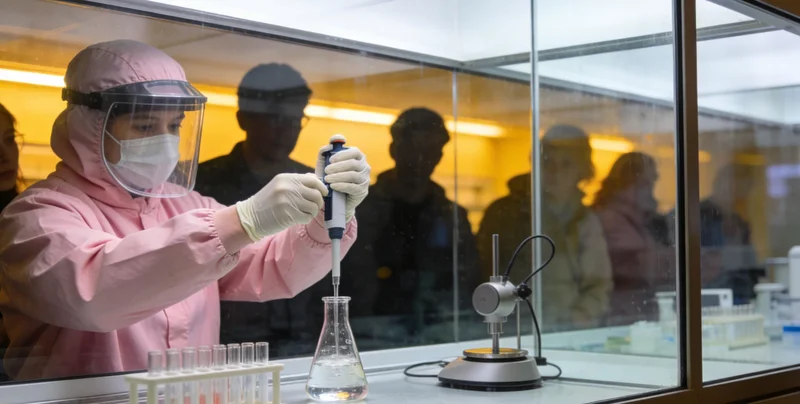 专业的基因检测实验室工作场景