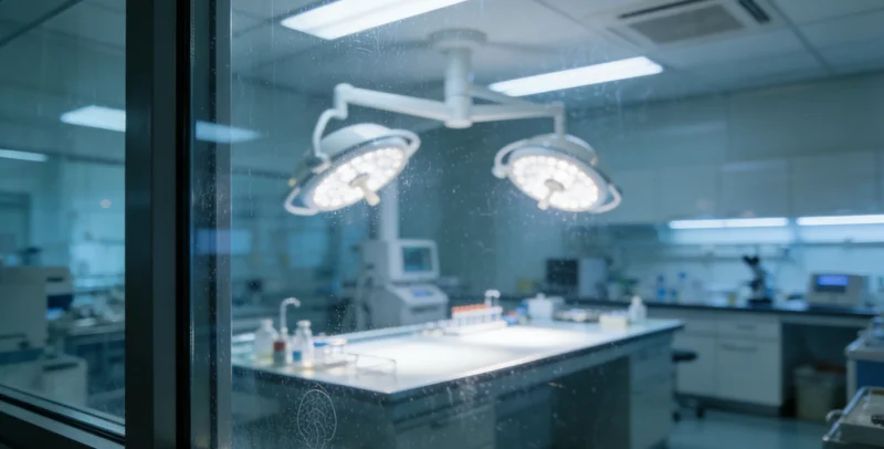 医院检验科繁忙场景，示意传统检