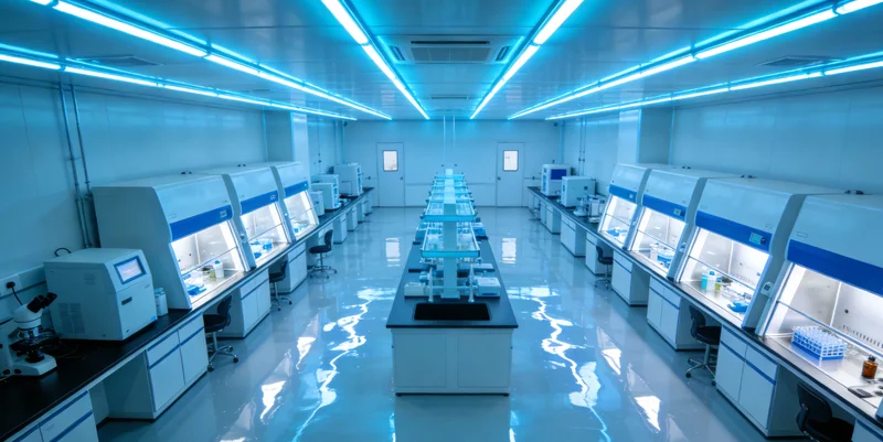现代化的医学实验室内部，技术人