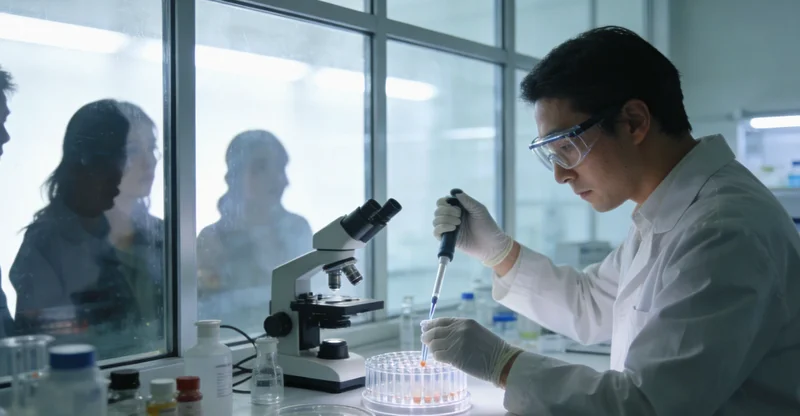 传统培养皿与现代化基因检测仪器