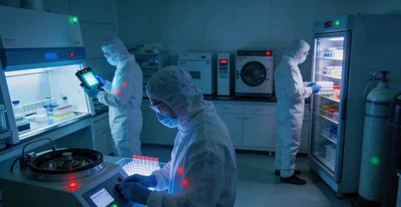 现代化基因检测实验室内部工作场