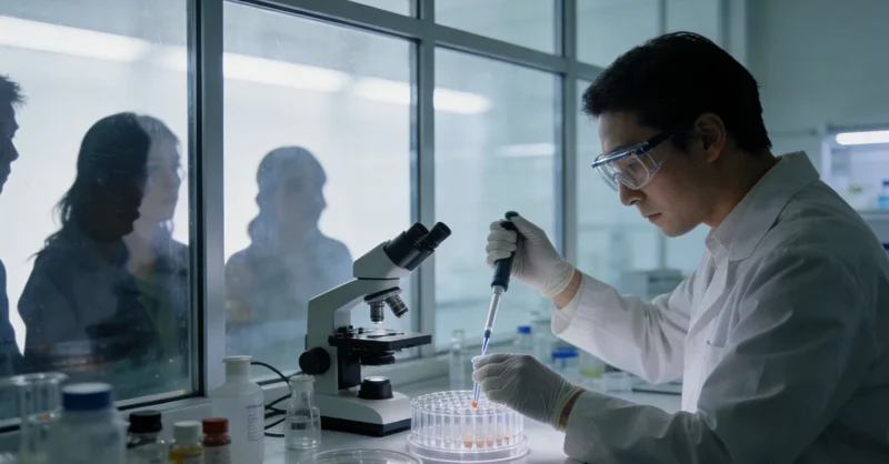 实验室内精密仪器正在进行病毒核