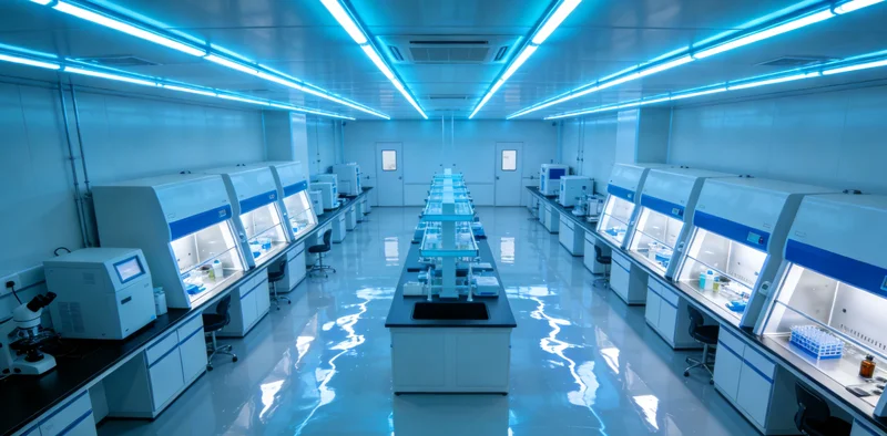 实验室内技术人员操作精密仪器进