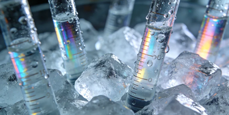 医护人员正在用无菌拭子采集疑似