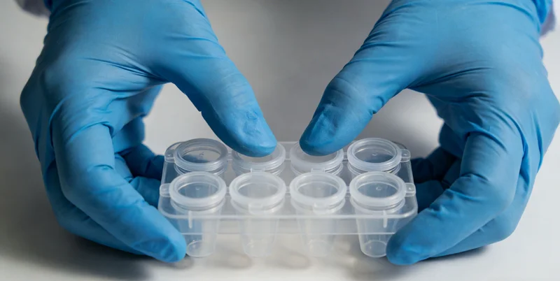 实验室技术人员处理腹腔积液样本