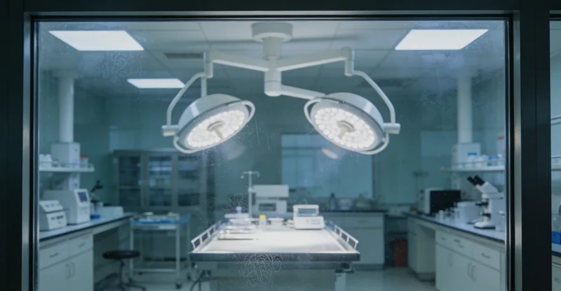 专业医学实验室内，技术人员操作