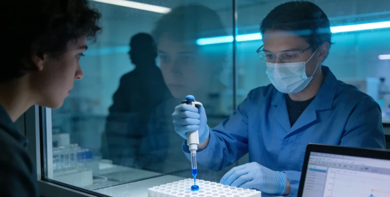 专业基因检测实验室内部工作场景