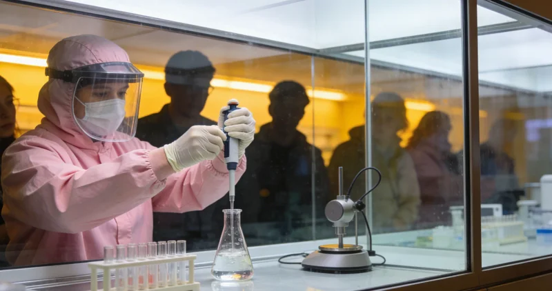 专业人员在进行基因检测分析的场