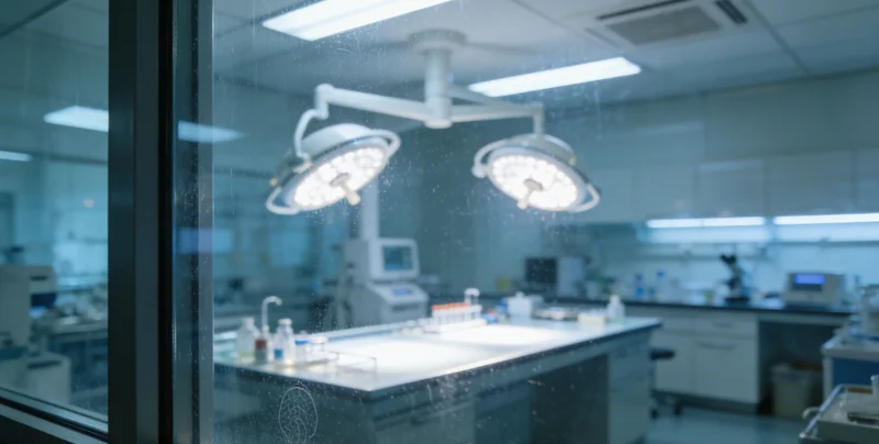 展现现代化医学实验室内部场景,