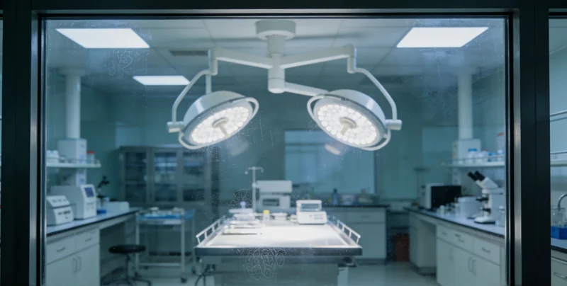 一位专业人士在实验室操作精密仪