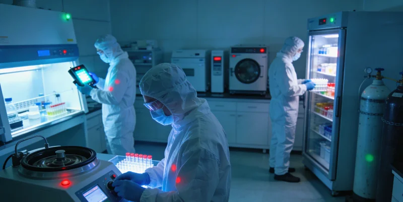 专业医疗人员在进行血液样本分析