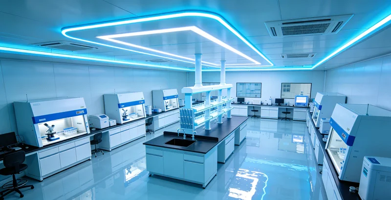 现代化基因检测实验室内部，科技
