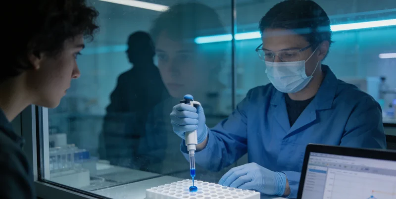 专业基因检测实验室工作场景