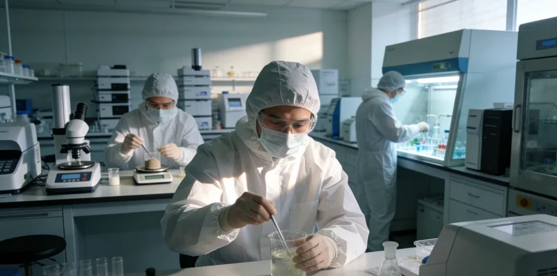 实验室内，专业人员正在操作精密