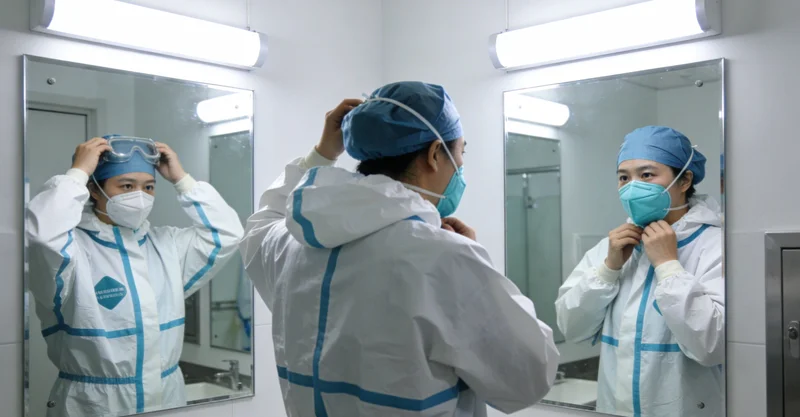 林业工作者在森林中作业场景