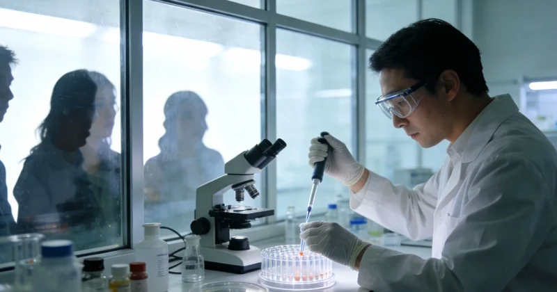 现代化基因检测实验室内部，科研