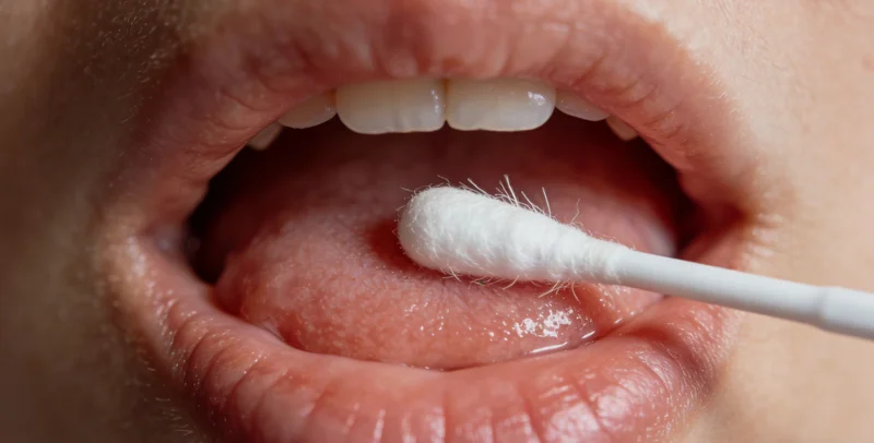 肺部CT影像示意图，箭头指向一