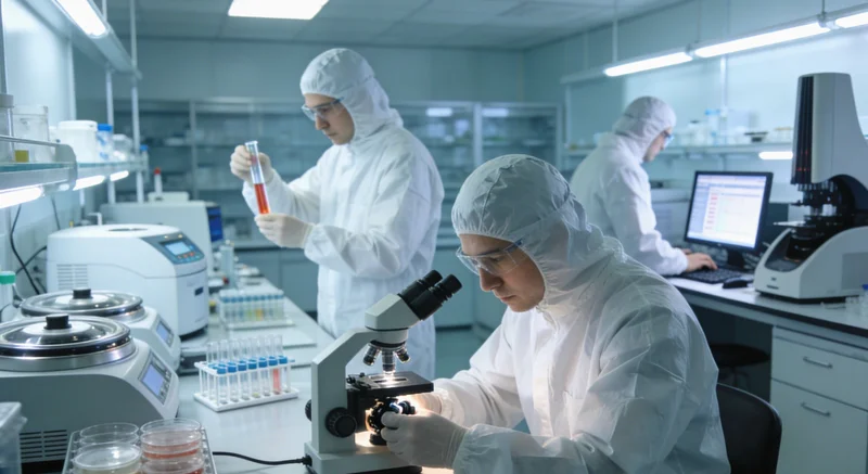 实验室内,技术人员正在操作基因