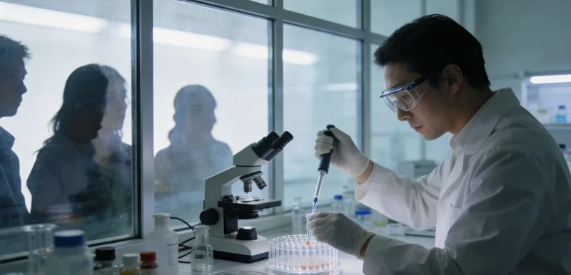 医生与患者讨论基因检测报告