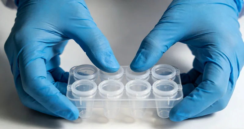 专业人士正在电脑前分析基因检测