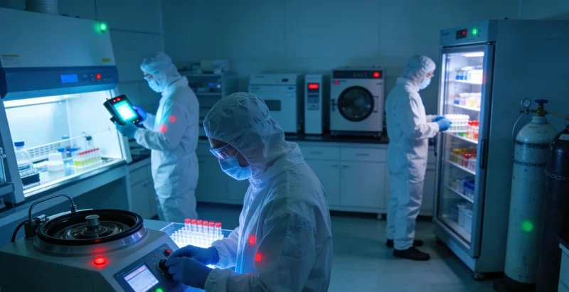 现代化基因检测实验室内部，科研