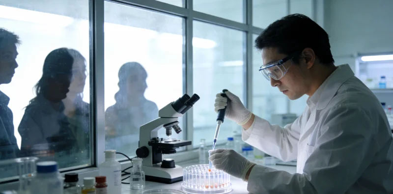 实验室技术人员正在操作高通量测