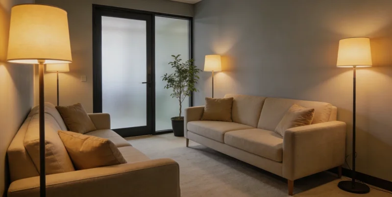 患者家属在咨询室内与专业的基因