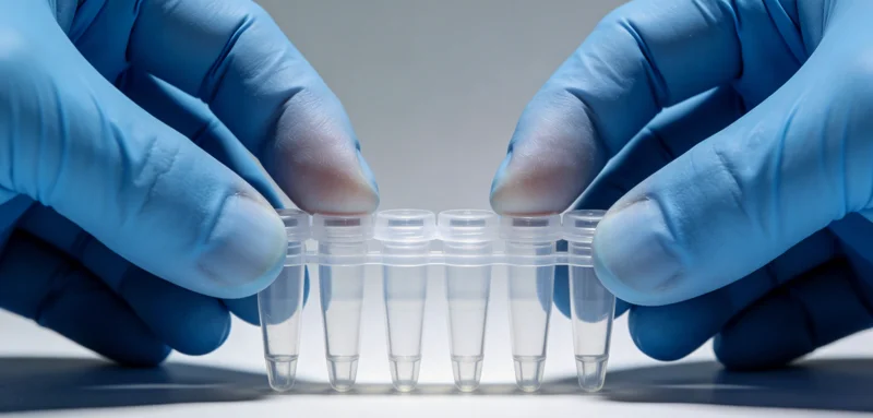 专业分析师正在电脑前解读复杂的基因检测数据报告