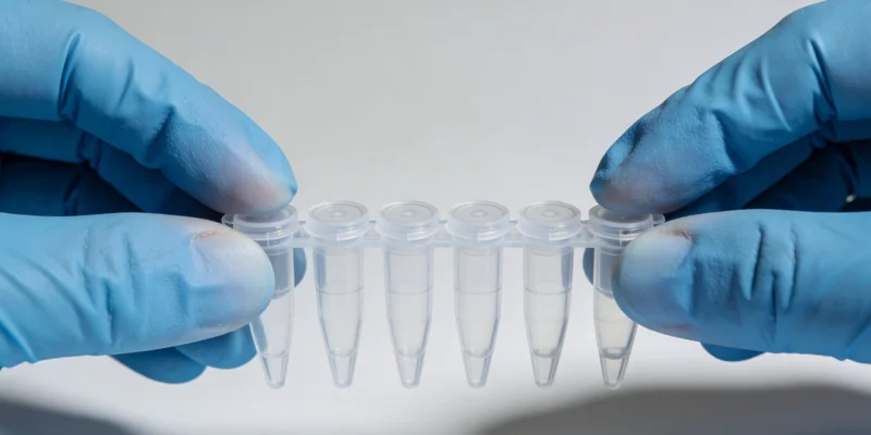 遗传咨询师正在为家长解读基因检测报告示意图