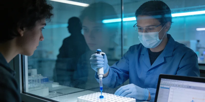 专业人员正在向市民解读基因检测报告