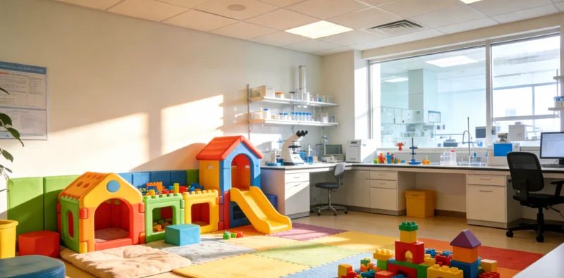 阳光下一家三口在公园愉快散步，