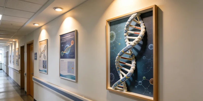 象征健康管理的图标,如放大镜聚