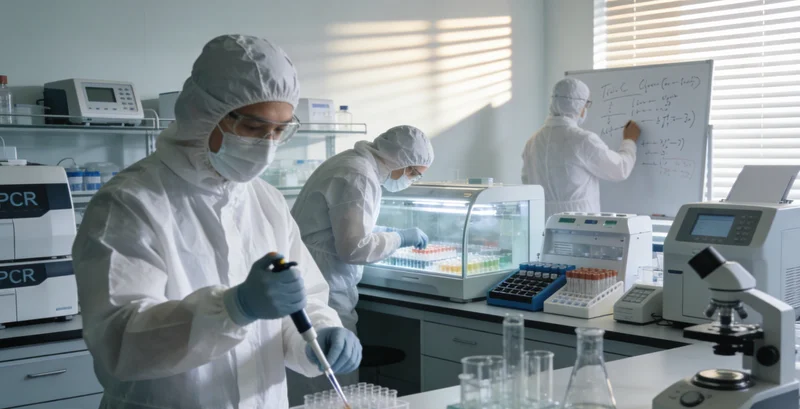 医生正在进行腹腔穿刺取样,以及