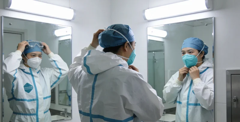 康复后的患者神情轻松，背景是鄂