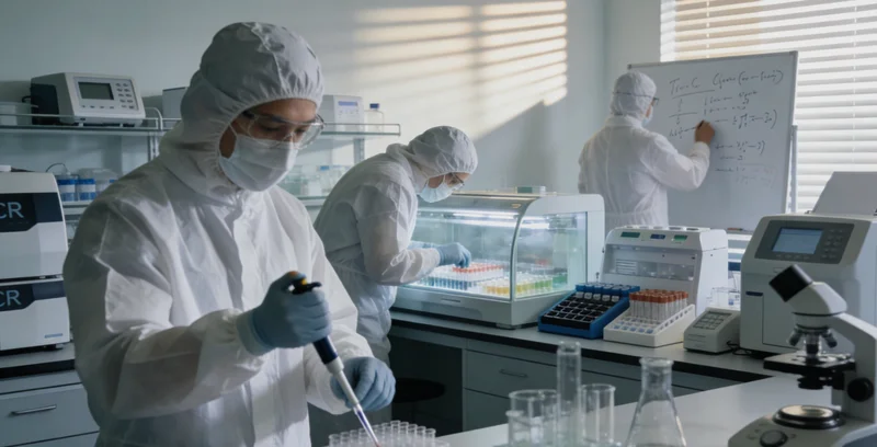 专业实验室进行病毒基因检测的工
