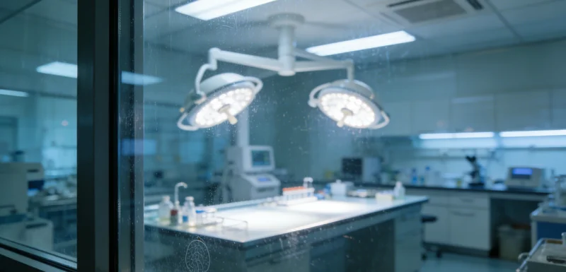 实验室内，专业人员正在操作高科技的基因测序设备