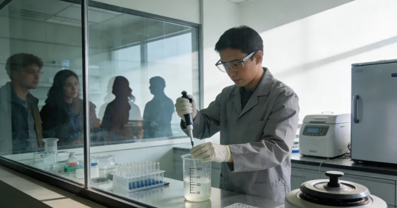 专业分子实验室内，技术人员正在