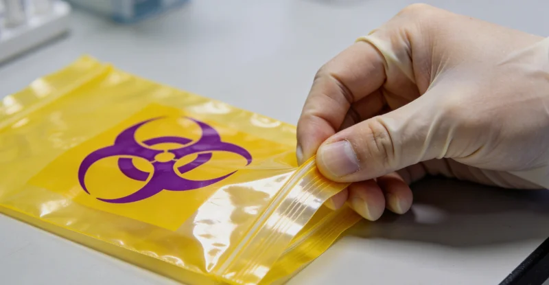 医生与患者家属讨论检测报告